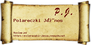 Polareczki János névjegykártya